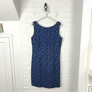 Vintage Express Blue Floral Cotton Dress Size 11/12
